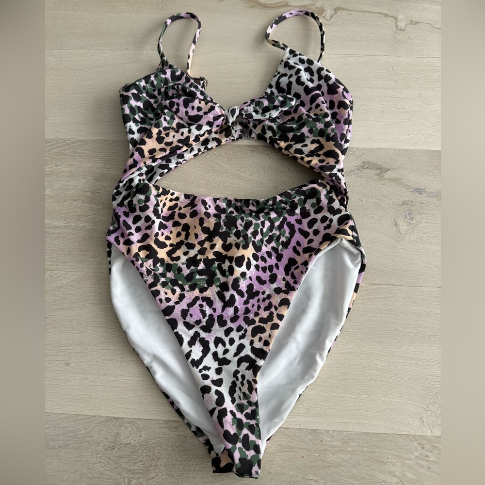 Veronica Beard Leopard Colorful One Piece Swimsuit